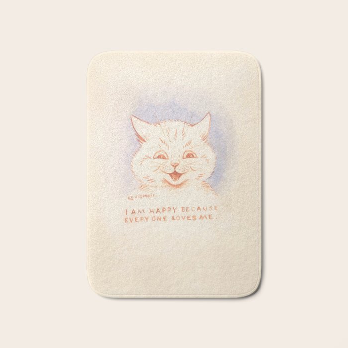 'I Am Happy Because Every One Loves Me' Louis Wain Cat Bath Mat Gallery Image 1