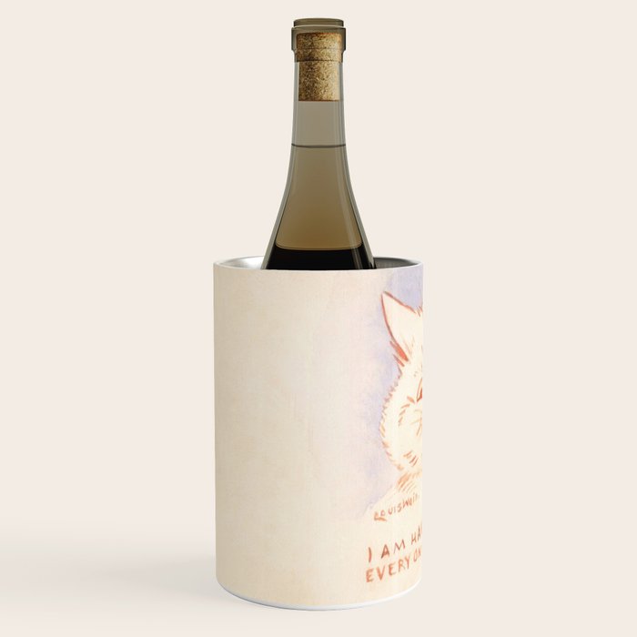 'I Am Happy Because Every One Loves Me' Louis Wain Cat Wine Chiller Gallery Image 2