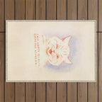 'I Am Happy Because Every One Loves Me' Louis Wain Cat Outdoor Rug Gallery Image 1