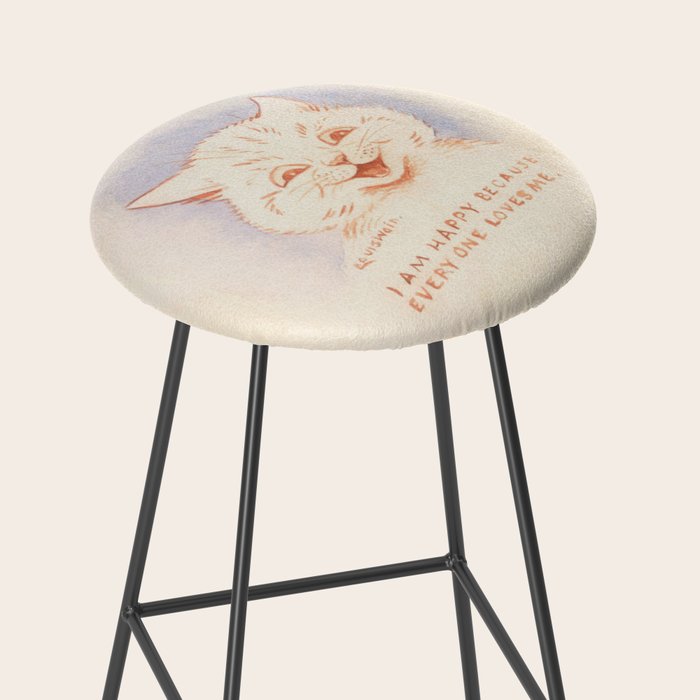 'I Am Happy Because Every One Loves Me' Louis Wain Cat Stool Gallery Image 2