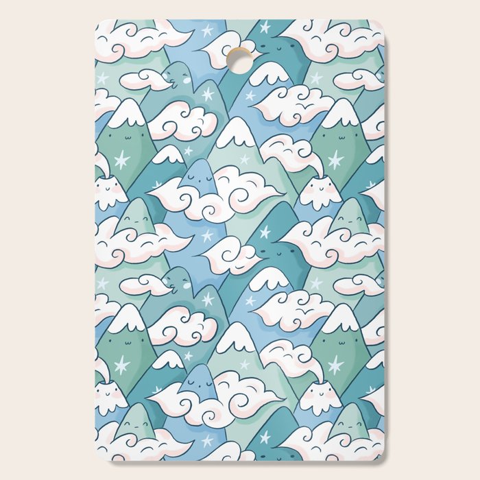 Cute mountains in clouds Cutting Board Gallery Image 1