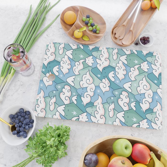 Cute mountains in clouds Cutting Board Gallery Image 2