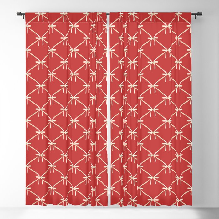 Bows & Ribbons Pattern XII Cherry Red Window Curtain Gallery Image 5