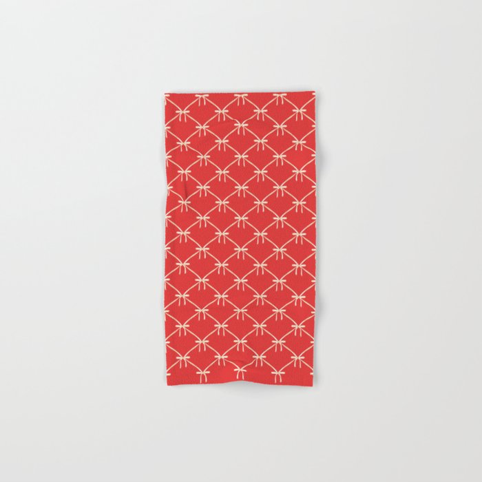 Bows & Ribbons Pattern XII Cherry Red Bath Towel Gallery Image 1