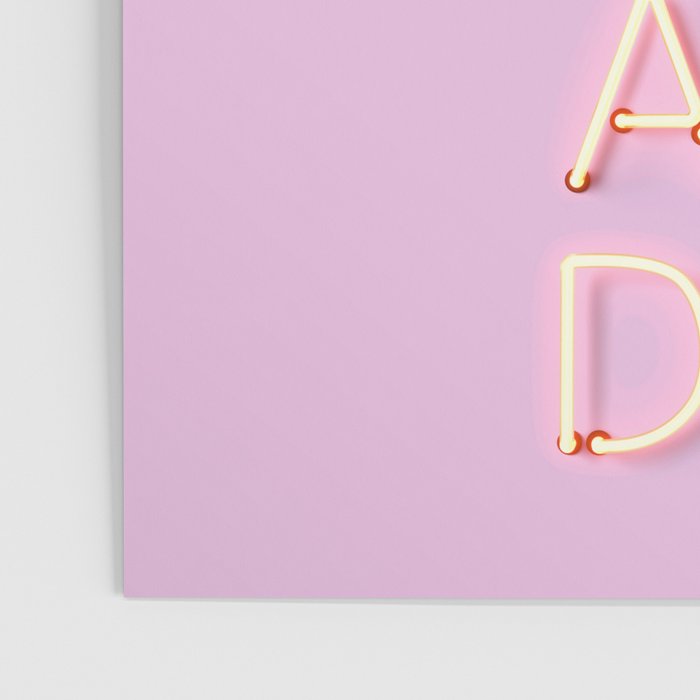 DANCE ALL NIGHT - pink neon typography Poster Gallery Image 3