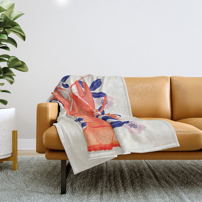 Lobster 4 Throw Blanket Gallery Image 1