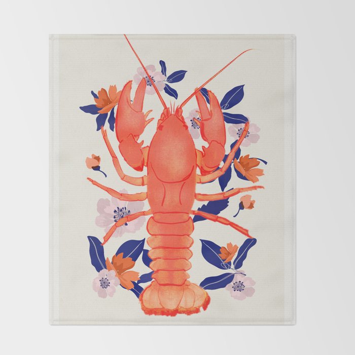 Lobster 4 Throw Blanket Gallery Image 2