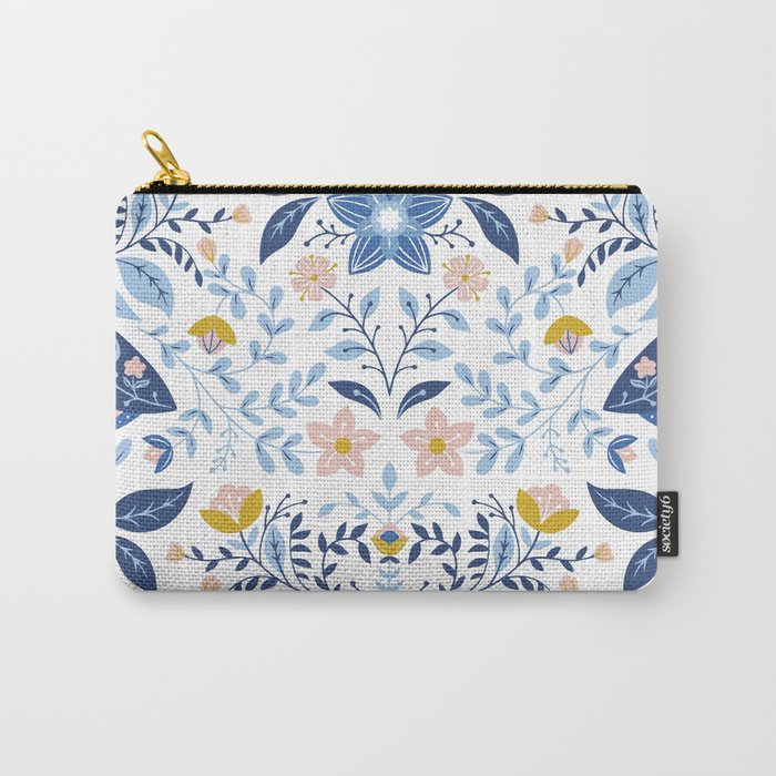 Scandinavian Butterfly Folk Art Pattern Carry All Pouch Gallery Image 1