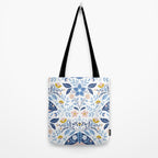 Scandinavian Butterfly Folk Art Pattern Tote Bag Gallery Image 2