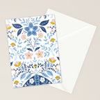 Scandinavian Butterfly Folk Art Pattern Stationery Card Gallery Image 2