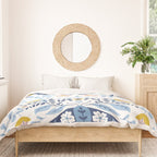 Scandinavian Butterfly Folk Art Pattern Duvet Cover Gallery Image 3