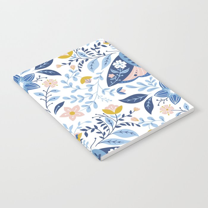 Scandinavian Butterfly Folk Art Pattern Notebook Gallery Image 2