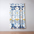 Scandinavian Butterfly Folk Art Pattern Window Curtain Gallery Image 3
