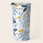 Scandinavian Butterfly Folk Art Pattern Travel Mug Gallery Image 3