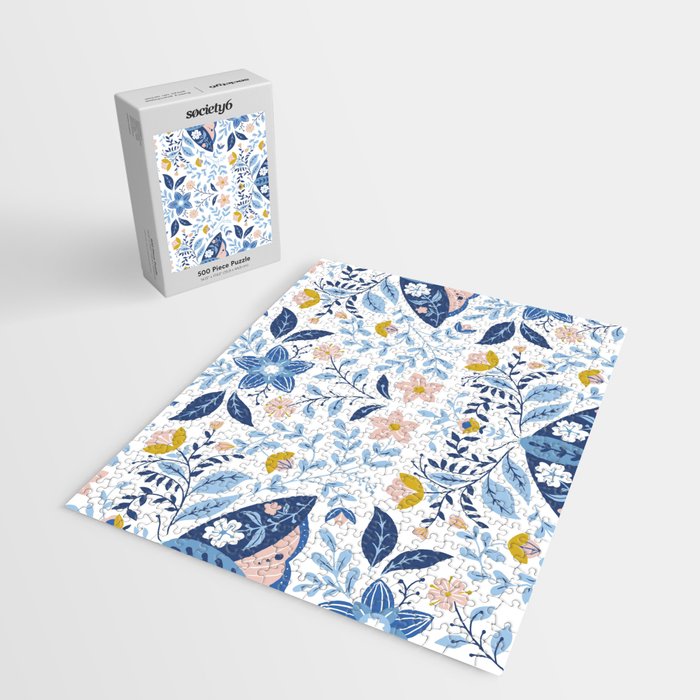 Scandinavian Butterfly Folk Art Pattern Jigsaw Puzzle Gallery Image 2