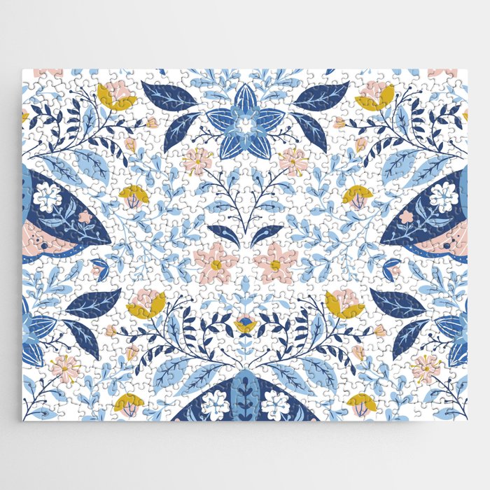 Scandinavian Butterfly Folk Art Pattern Jigsaw Puzzle Gallery Image 1