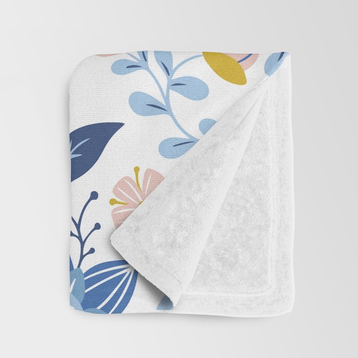 Scandinavian Butterfly Folk Art Pattern Throw Blanket Gallery Image 3