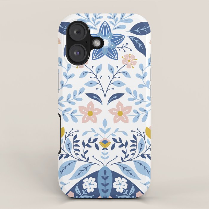 Scandinavian Butterfly Folk Art Pattern iPhone Case Gallery Image 1