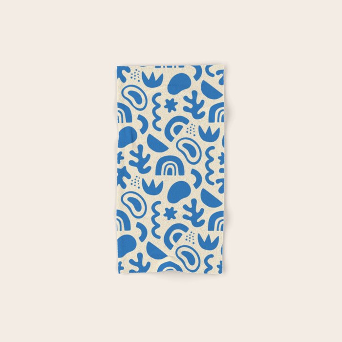 Abstract blue organic shape art pattern Bath Towel Gallery Image 1
