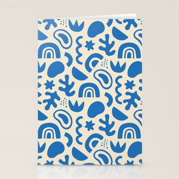 Abstract blue organic shape art pattern Stationery Card Gallery Image 1