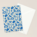 Abstract blue organic shape art pattern Stationery Card Gallery Image 2