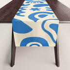 Abstract blue organic shape art pattern Table Runner Gallery Image 1