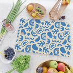 Abstract blue organic shape art pattern Cutting Board Gallery Image 2