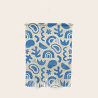 Abstract blue organic shape art pattern Wall Hanging Gallery Image 1