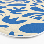 Abstract blue organic shape art pattern Bath Mat Gallery Image 3