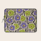 Wild Flowers Pattern Purple and Green Laptop Sleeve Gallery Image 1