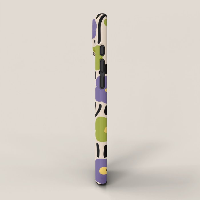 Wild Flowers Pattern Purple and Green iPhone Case Gallery Image 2
