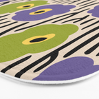 Wild Flowers Pattern Purple and Green Bath Mat Gallery Image 3