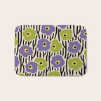 Wild Flowers Pattern Purple and Green Bath Mat Gallery Image 1