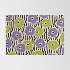 Wild Flowers Pattern Purple and Green Rug Gallery Image 2