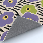 Wild Flowers Pattern Purple and Green Rug Gallery Image 4