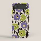 Wild Flowers Pattern Purple and Green iPhone Case Gallery Image 2