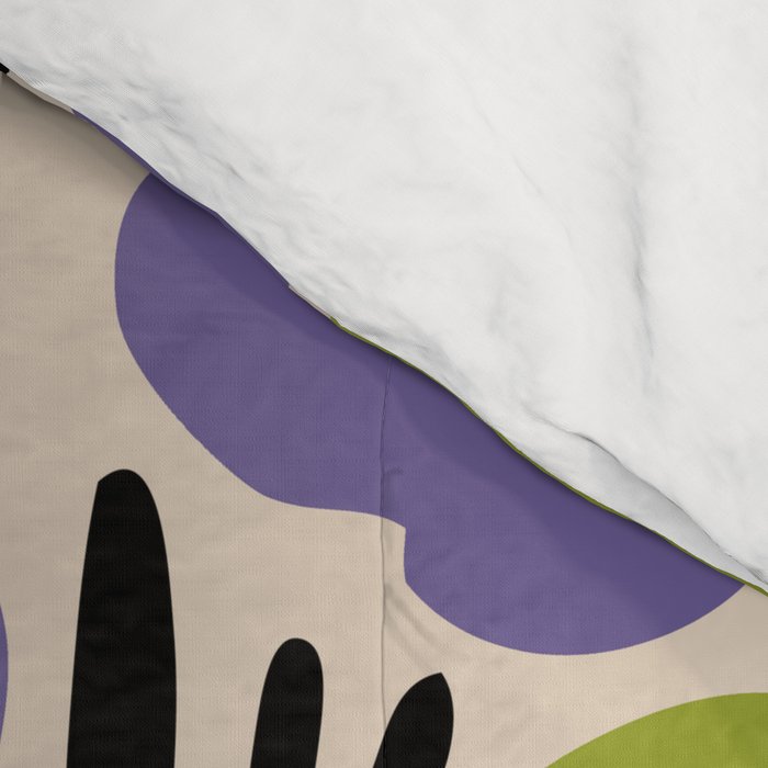 Wild Flowers Pattern Purple and Green Comforter Gallery Image 4