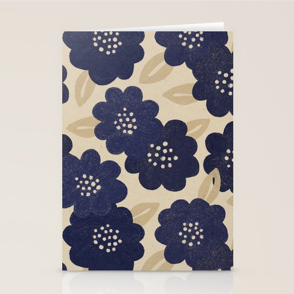 Blue Flower Pattern Stationery Card Gallery Image 1