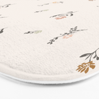 Sweet Pea Ditsy Floral - Pink, Charcoal, Mustard, Sage Bath Mat Gallery Image 3
