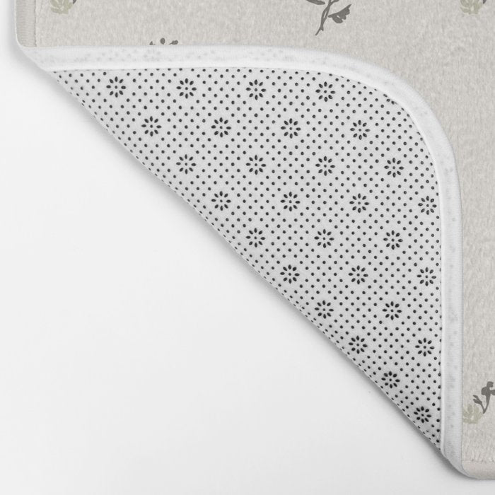 Sweet Pea Ditsy Floral - Pink, Charcoal, Mustard, Sage Bath Mat Gallery Image 2