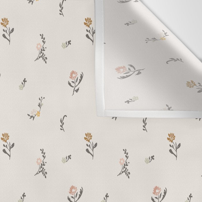 Sweet Pea Ditsy Floral - Pink, Charcoal, Mustard, Sage Wall Tapestry Gallery Image 3