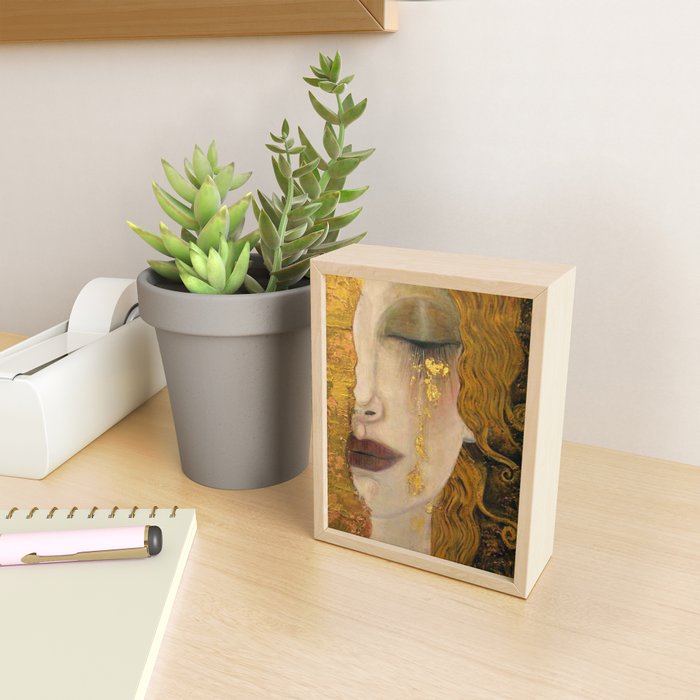 Golden Tears (Freya's Heartache) portrait painting by Gustav Klimt Mini Art Print Gallery Image 2