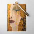 Golden Tears (Freya's Heartache) portrait painting by Gustav Klimt Wrapping Paper Gallery Image 1