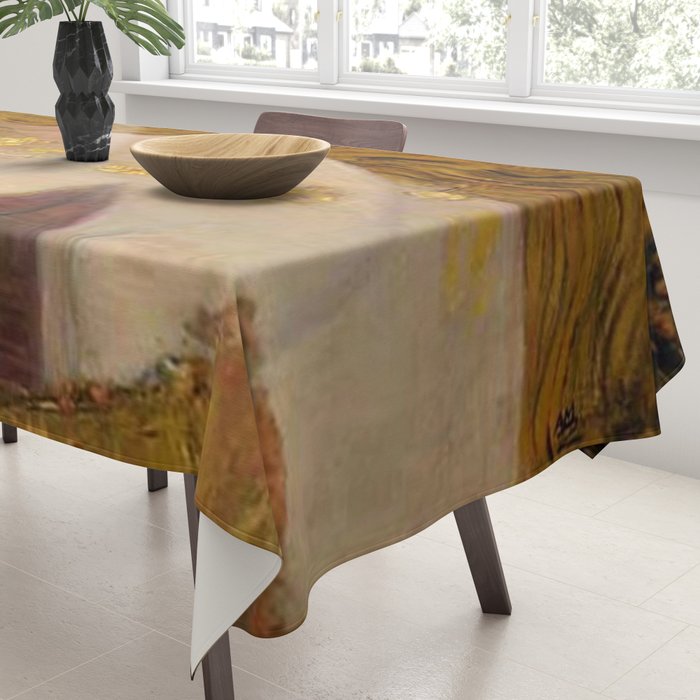 Golden Tears (Freya's Heartache) portrait painting by Gustav Klimt Tablecloth Gallery Image 3
