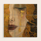 Golden Tears (Freya's Heartache) portrait painting by Gustav Klimt Wood Wall Art Gallery Image 1