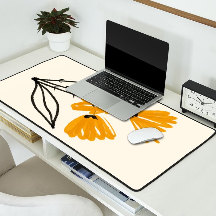 The Cosmo Yellow Flowers 02 Desk Mat Gallery Image 2