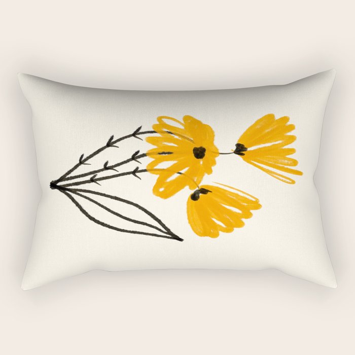 The Cosmo Yellow Flowers 02 Rectangular Pillow Gallery Image 1