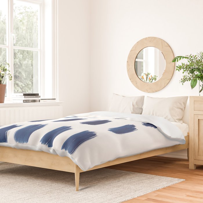 Indigo Abstract Brush Strokes | No. 6 Duvet Cover Gallery Image 2