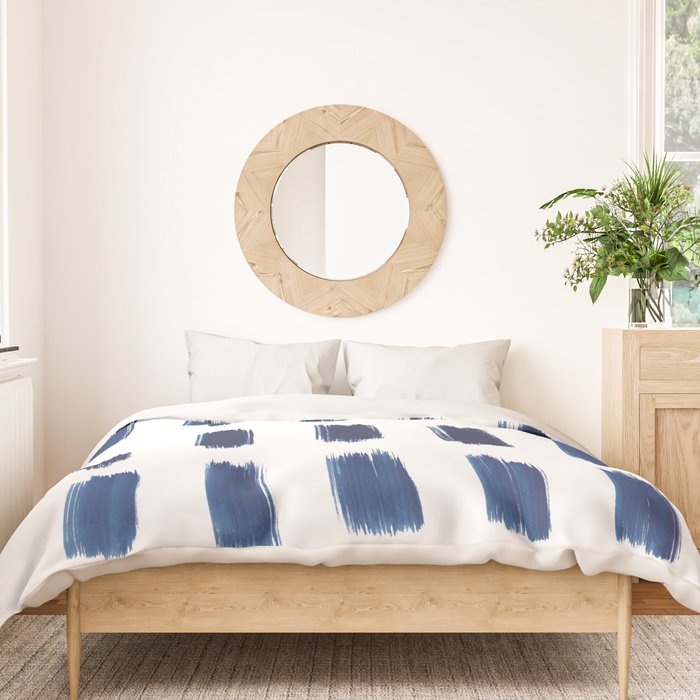 Indigo Abstract Brush Strokes | No. 6 Duvet Cover Gallery Image 3