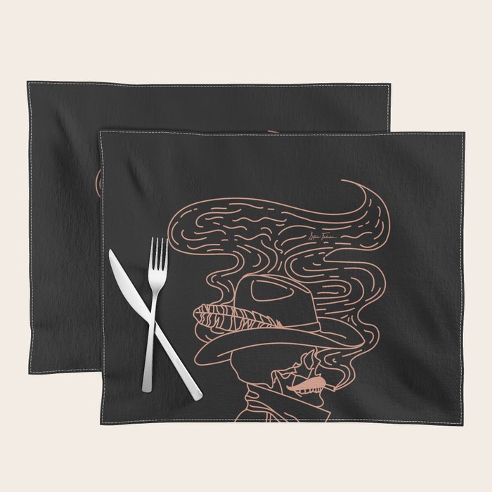 Love or Die Tryinâ Cowhand - Black & Pink Placemat